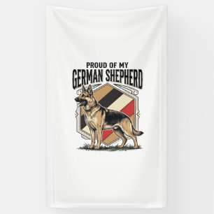 Grafische Duitse Herdershond Vintage Gravure Honde Spandoek