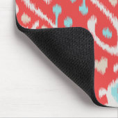 Grafische elegante rode en turkooistikstof, gedruk muismat (Hoek)