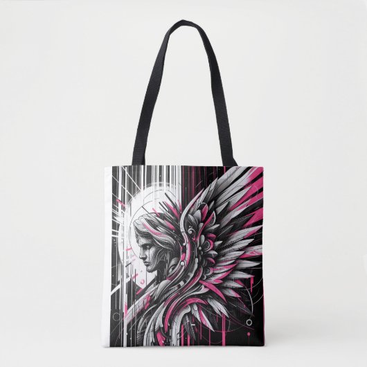 grafische engel tote bag (Voorkant)