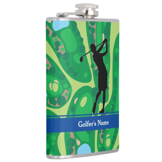 Grafische erlenmeyer van de Gepersonaliseerd vrouw Heupfles (Rechts)