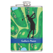 Grafische erlenmeyer van de Gepersonaliseerd vrouw Heupfles (Voorkant)