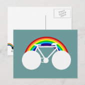 Grafische fiets & regenboog briefkaart (Voorkant / Achterkant)