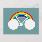 Grafische fiets & regenboog briefkaart (Voorkant)