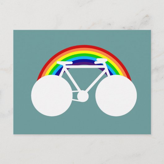 Grafische fiets & regenboog briefkaart (Voorkant)