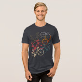Grafische fietsen / fietsen Black Heather Tri-Blend Shirt (Voorkant volledig)