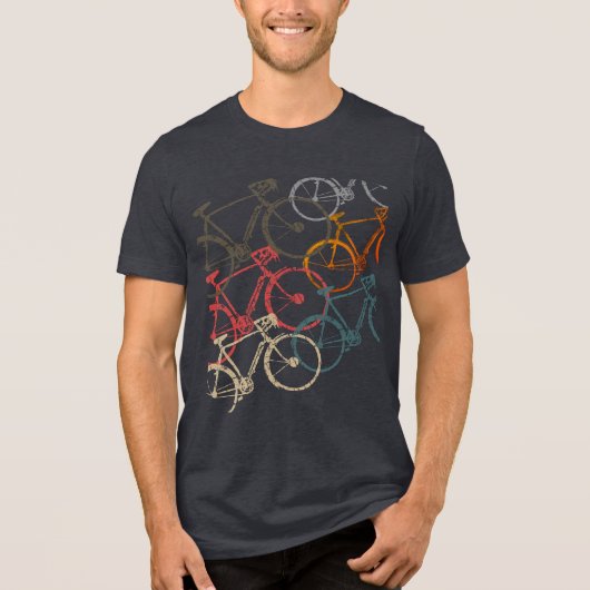 Grafische fietsen / fietsen Black Heather Tri-Blend Shirt (Voorkant)