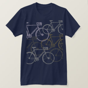 Grafische fietsen . Fietsen Blauw T-shirt