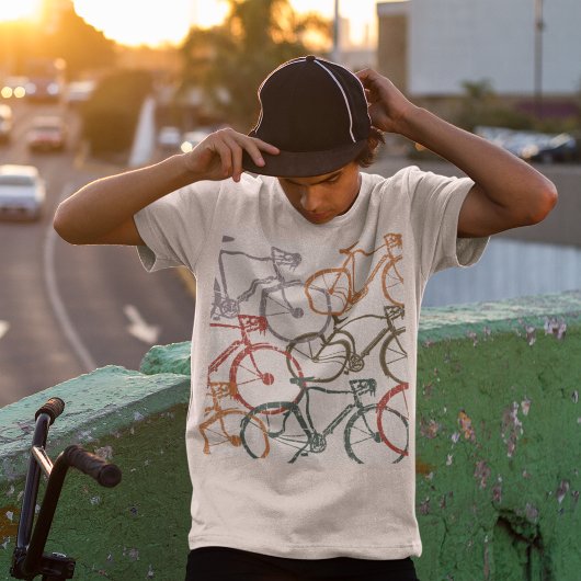 Grafische fietsen / fietsen t-shirt