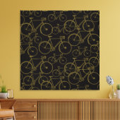 Grafische fietsen op zwart canvas afdruk (Insitu (Woonkamer))