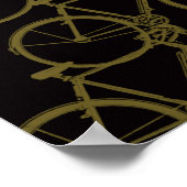 Grafische fietsen op zwarte kunst poster (Hoek)