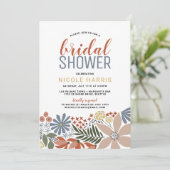 Grafische Floral Bridal Shower Invitation Kaart (Staand voorkant)