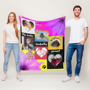 Grafische fotocollage, uw foto fleece deken