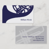 Grafische Franse hoorn en trompet 2 Visitekaartje (Voorkant / Achterkant)