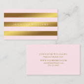 Grafische gedrukte Gold Foil & Roze Stripes Visitekaartje (Voorkant / Achterkant)