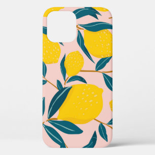 Grafische geïllustreerde citroenen: roze naadloos Case-Mate iPhone case