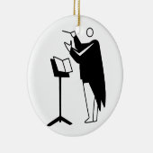 grafische geleider en zwarte standaard keramisch ornament (Rechts)