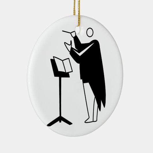 grafische geleider en zwarte standaard keramisch ornament (Rechts)