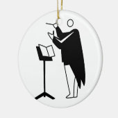 grafische geleider en zwarte standaard keramisch ornament (Links)