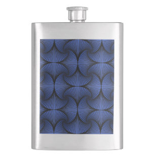 Grafische geometrische 3D Scallop Fan Blauw Flacon