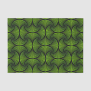 Grafische geometrische 3D Scallop Fan Green Tissuepapier