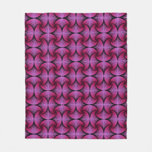 Grafische geometrische 3D Scallop Fan Pink Fleece Deken
