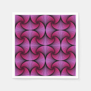 Grafische geometrische 3D Scallop Fan Pink Servet