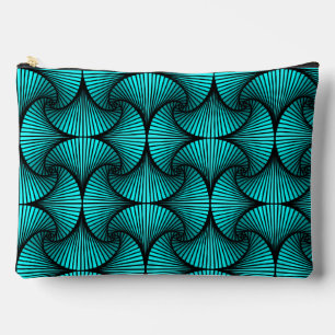 Grafische geometrische 3D Scallop Fan Turquoise Etui
