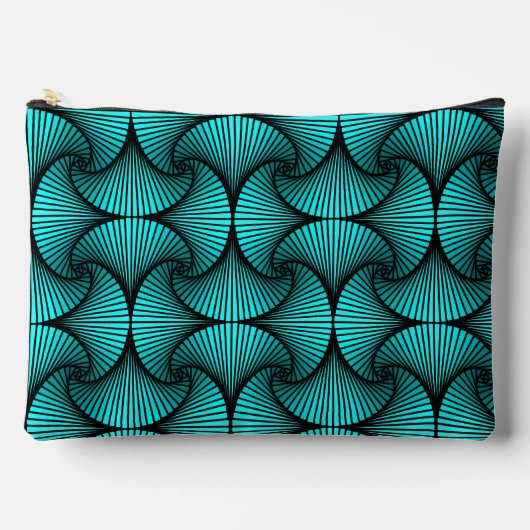 Grafische geometrische 3D Scallop Fan Turquoise Etui (Voorkant)