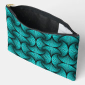 Grafische geometrische 3D Scallop Fan Turquoise Etui (Open)