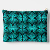 Grafische geometrische 3D Scallop Fan Turquoise Etui (Achterkant)