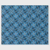 Grafische Geometrische 3D Spiraal Twist Blauw Cadeaupapier (Vlak)