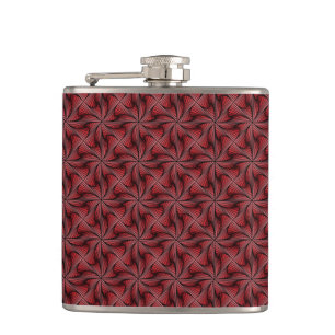 Grafische Geometrische 3D Spiraal Twist Rood Heupfles