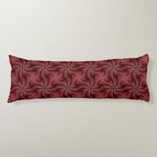 Grafische Geometrische 3D Spiraal Twist Rood Lichaamskussen