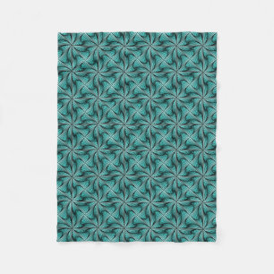 Grafische Geometrische 3D Spiraal Twist Turquoise Fleece Deken