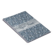 Grafische gepersonaliseerde Faux Blue Sequins Silv Notitieboek (Rechterzijde)