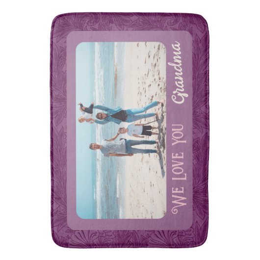 Grafische gepersonaliseerde fototekst Grootma Gift Badmat (Voorkant Verticaal)