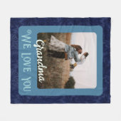 Grafische gepersonaliseerde fototekst Grootma Gift Fleece Deken (Voorkant (Horizontaal))