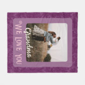 Grafische gepersonaliseerde fototekst Grootma Gift Fleece Deken (Voorkant (Horizontaal))