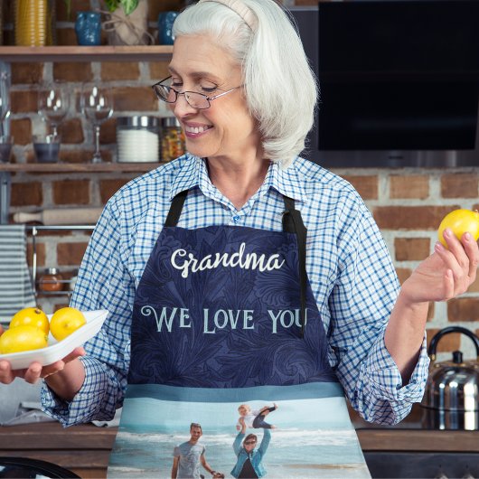 Grafische gepersonaliseerde fototekst Grootma Gift Schort