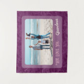 Grafische gepersonaliseerde fototekst Grootma Gift Wandkleed (Voorkant)