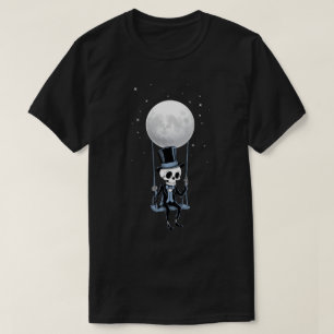 Grafische Gif van Skeleton Moon Swing Rock and Rol T-shirt