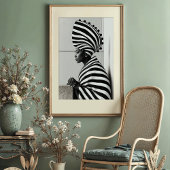 Grafische glamour: gestreept avant-gardistisch por poster