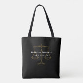Grafische Golden Scales of Justice | Advocaat Tote Bag (Achterkant)