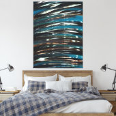 Grafische golfgolf canvas afdruk (Insitu (Slaapkamer))