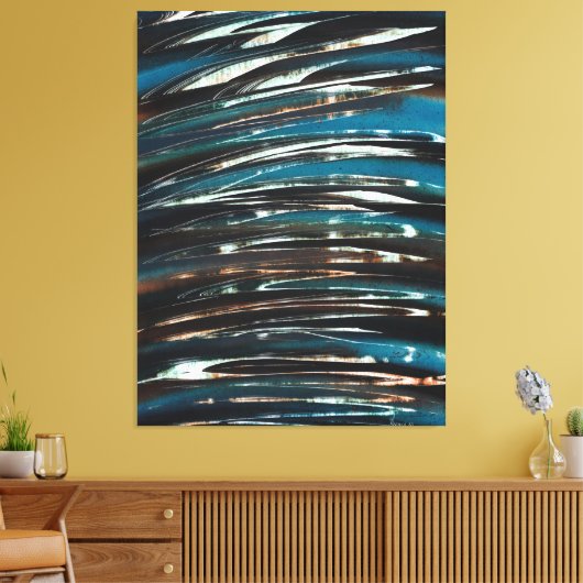 Grafische golfgolf canvas afdruk (Insitu (Woonkamer))