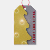 Grafische gouden kerstboom elke tekst cadeaulabel (Voorkant)