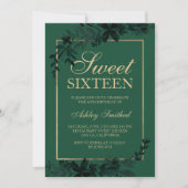 Grafische goudtypografie Floral green leaf Sweet 1 Kaart (Voorkant)