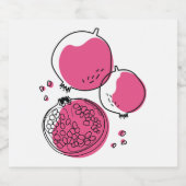 Grafische granaatappel. likeurfles etiket (Enkel label)