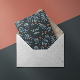 Grafische grijze filialen Bedankt voor je creditca Feestdagenkaart