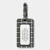 Grafische  grijze monogram voor de schuurplaat bagagelabel (Achterkant verticaal)